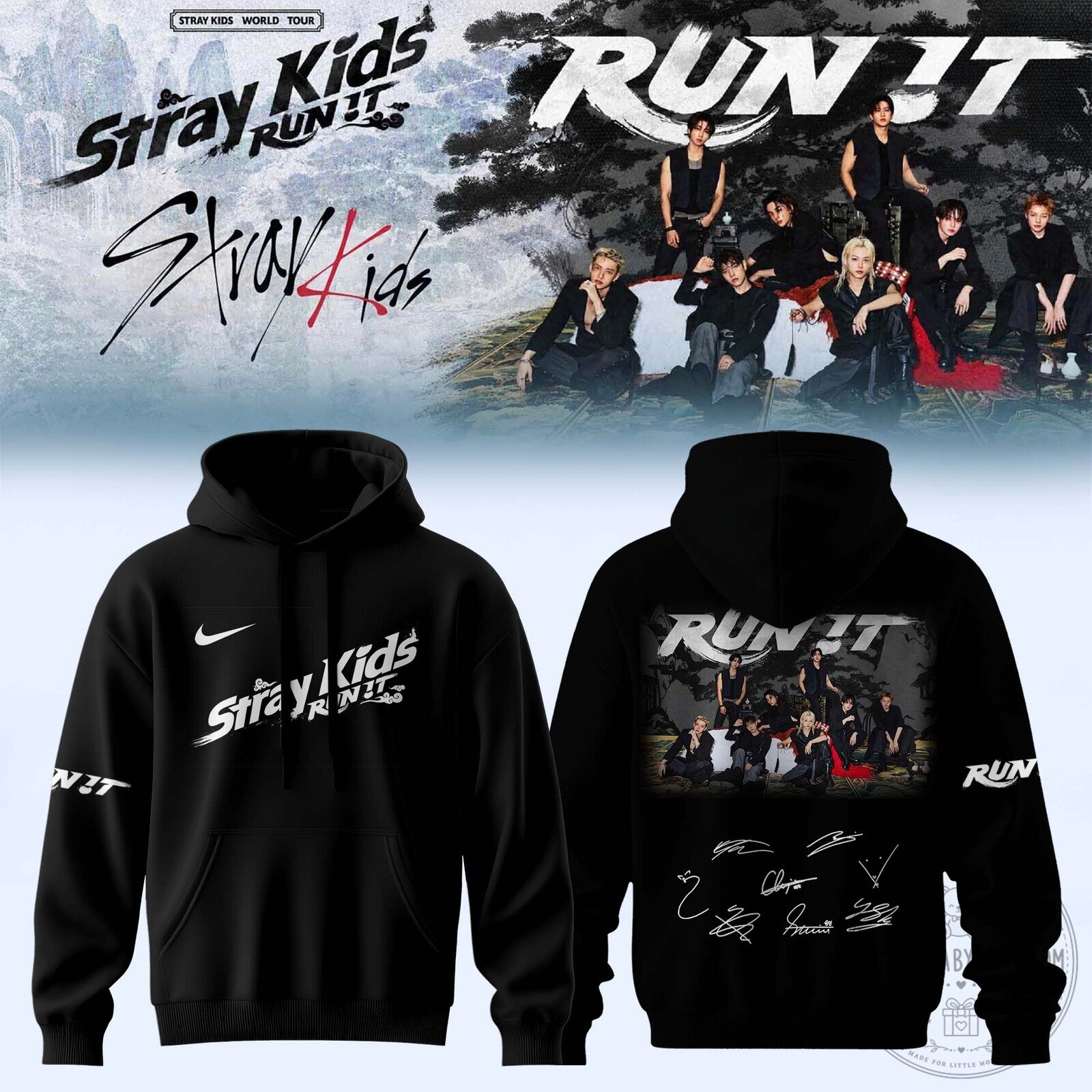 Stray Kids "RUN IT" World Tour Exclusive Signature Hoodie - Limited Edition