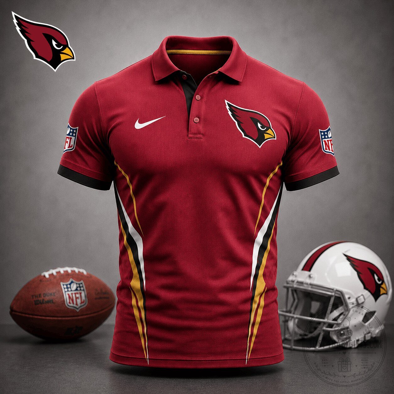 Arizona Cardinals Football Team Red Polo Shirt for Men 2 Arizona Cardinals Football Team Red Polo Shirt for Men