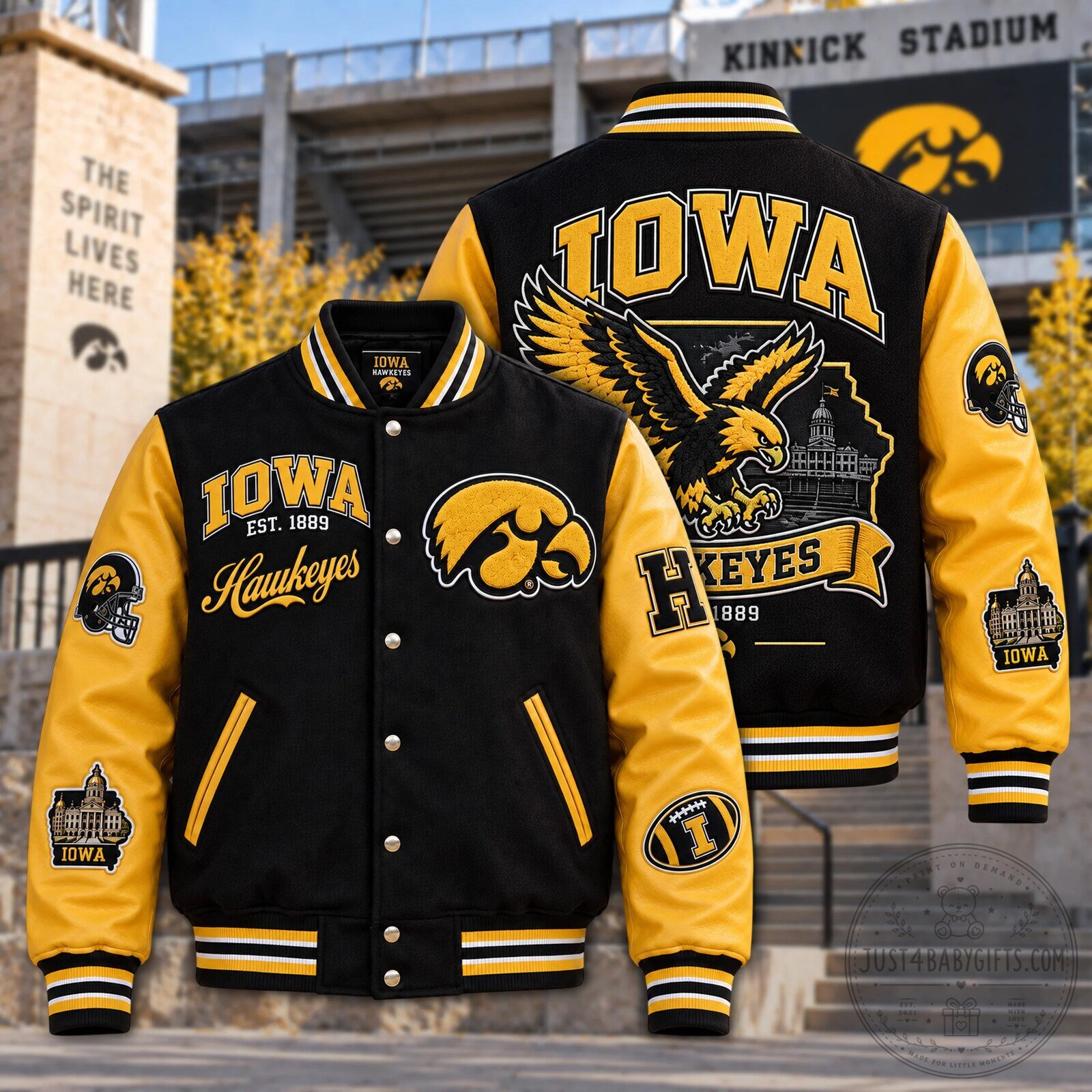 University of Iowa Hawkeyes NCAA College Football Varsity Jacket