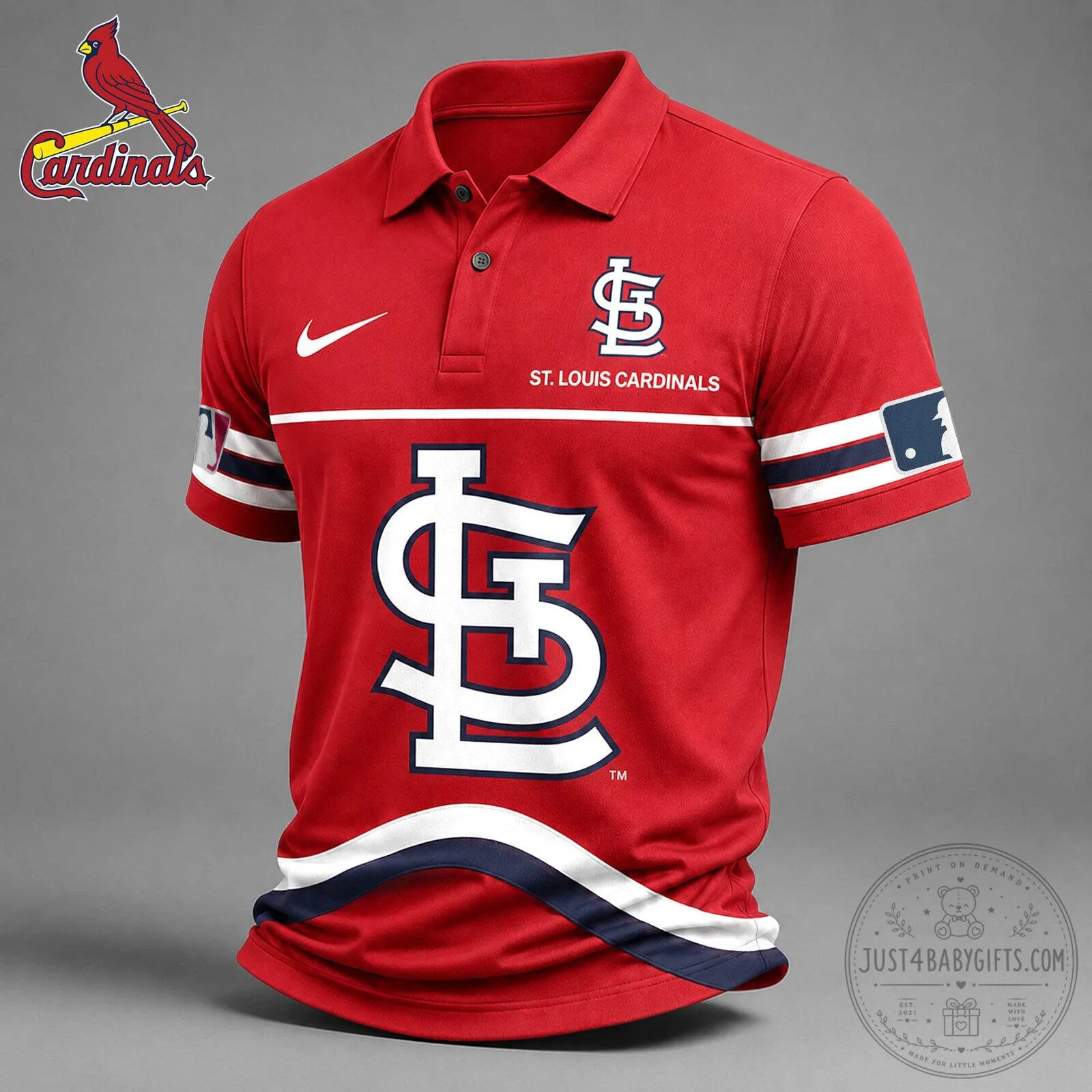 St Louis Cardinals Baseball Polo Shirt for Men, Women, and Youth Fans