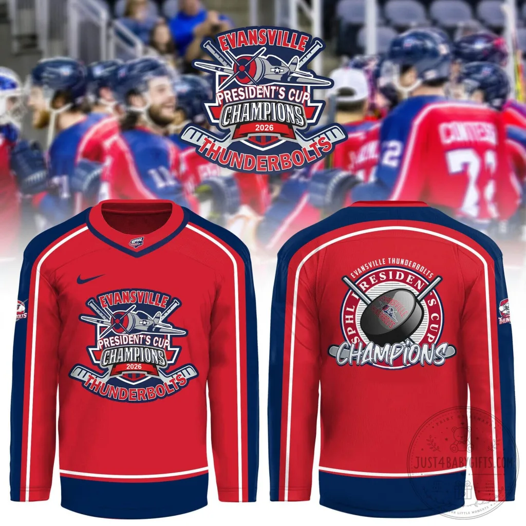 .Evansville Thunderbolts 2026 SPHL Presidents Cup Champions Limited Jersey v3 .Evansville Thunderbolts 2026 SPHL Presidents Cup Champions Limited Jersey v3