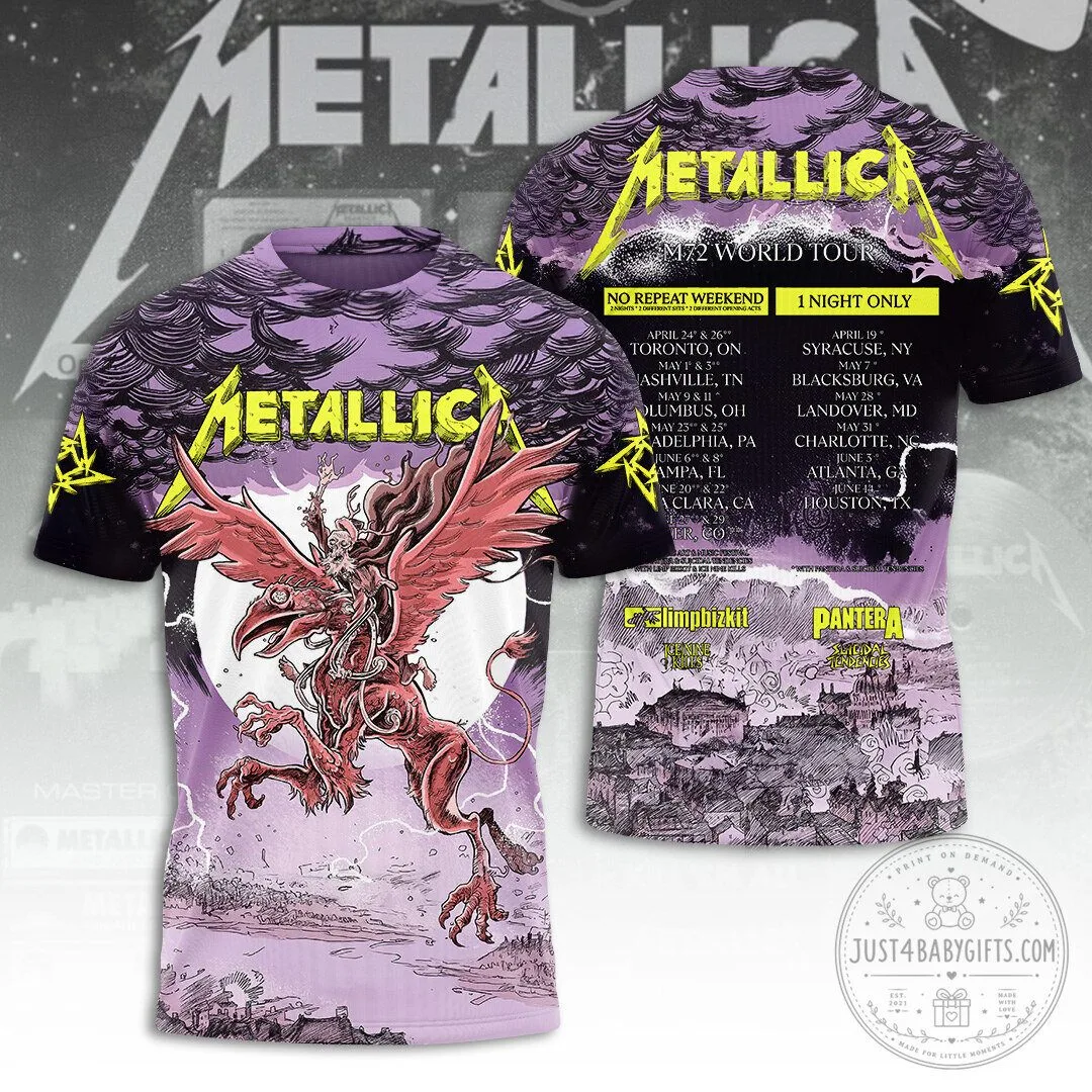 Metallica M72 World Tour 2024 Concert Dates Graphic T-Shirt