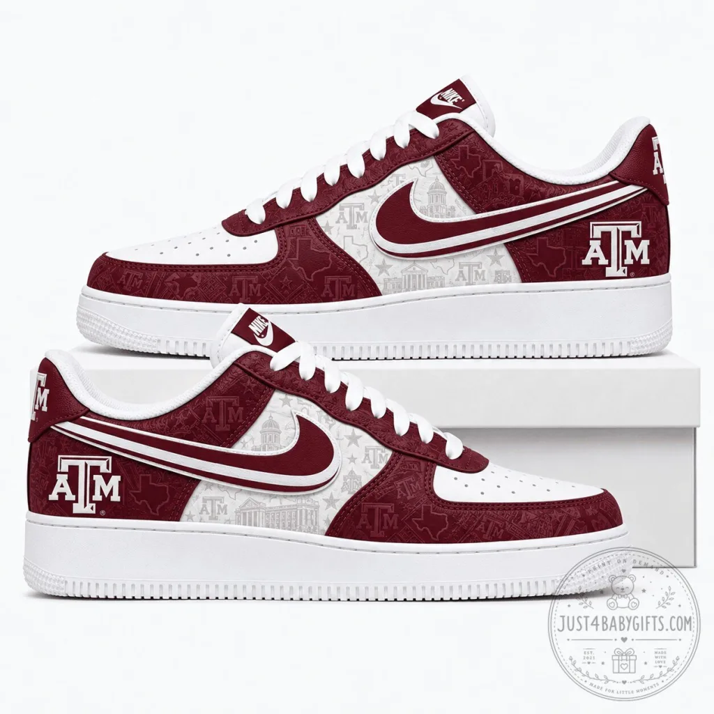 Texas A&M Aggies College Football Team Custom Printed Sneakers Texas A&M Aggies College Football Team Custom Printed Sneakers