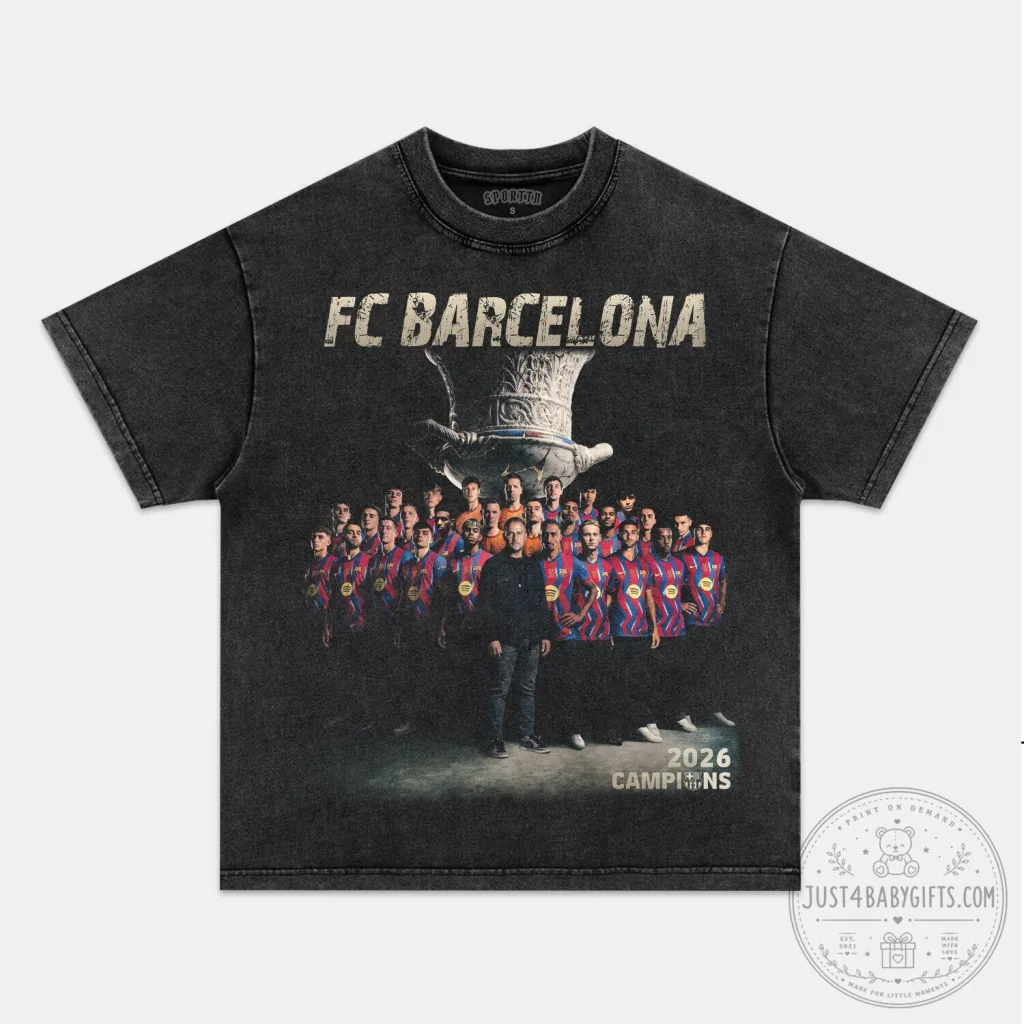 FC Barcelona 2026 Champions Supercopa Washed Black T-Shirt FC Barcelona 2026 Champions Supercopa Washed Black T-Shirt