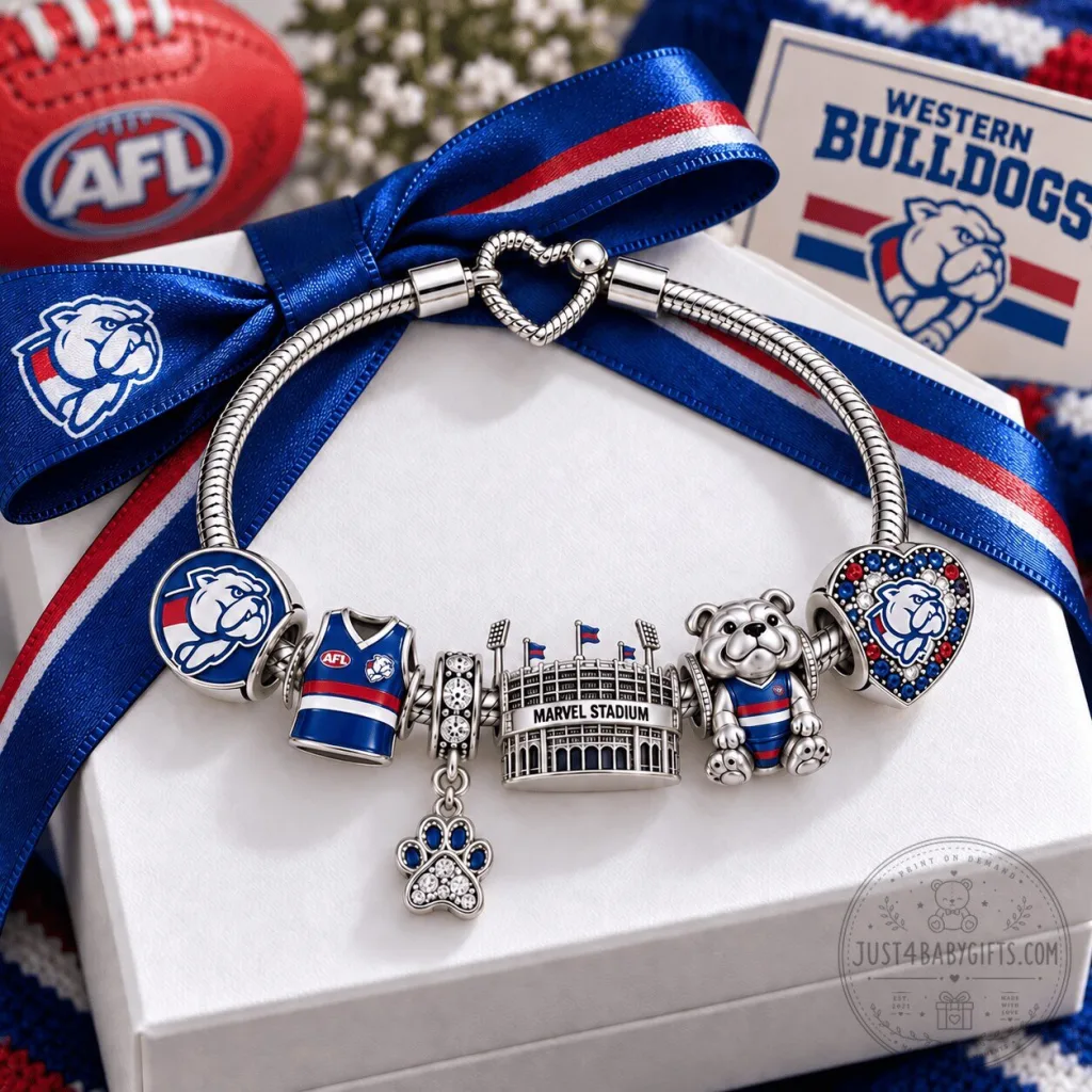 Western Bulldogs Australian Football League Charm Bracelet with Marvel Stadium
