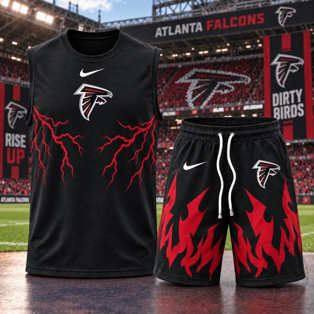 Atlanta Falcons Sleeveless Shirt and Shorts Set for Men 37 Atlanta Falcons Sleeveless Shirt and Shorts Set for Men