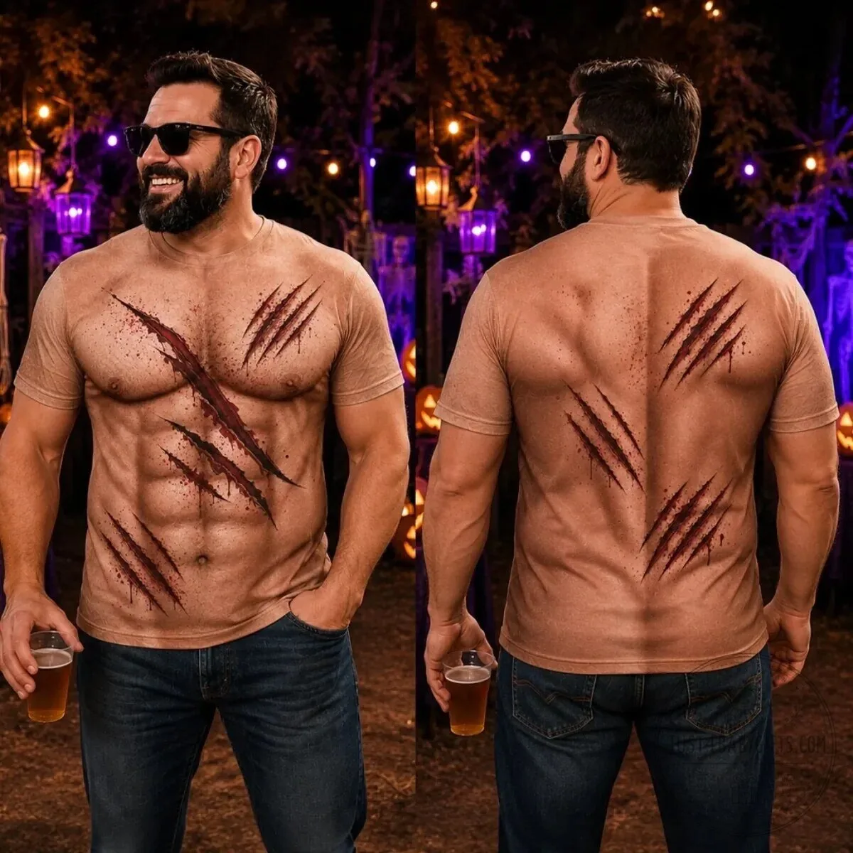 Funny Halloween Shirt Ripped Chest Wolverine Claw Marks T-Shirt 14 Funny Halloween Shirt Ripped Chest Wolverine Claw Marks T-Shirt