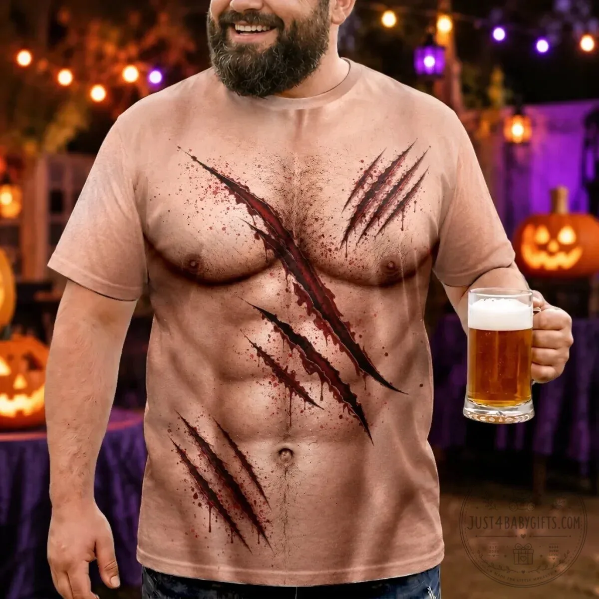 Funny Halloween Shirt Ripped Chest Wolverine Claw Marks T-Shirt 15 Funny Halloween Shirt Ripped Chest Wolverine Claw Marks T-Shirt