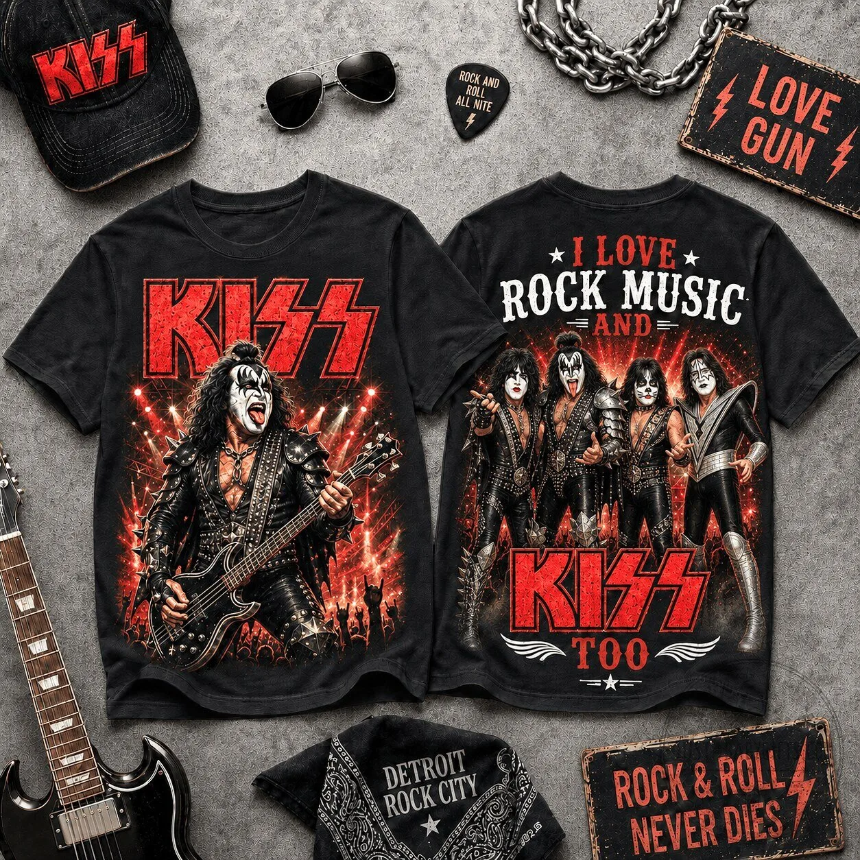 KISS Band Rock and Roll All Nite Rock Band Shirt