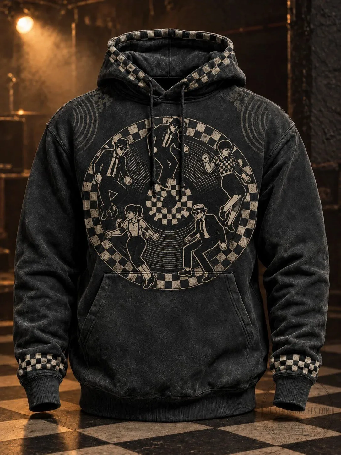 Ska Revival Music Checkerboard Dance Scene Hoodie