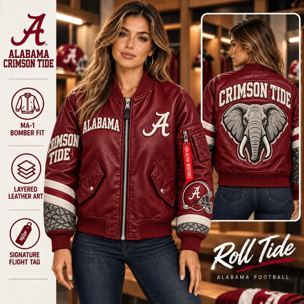 Kansas City Chiefs Kingdom KC Wolf Mascot Football Fan T-Shirt 31 Alabama Crimson Tide Elephant Mascot Bomber Jacket