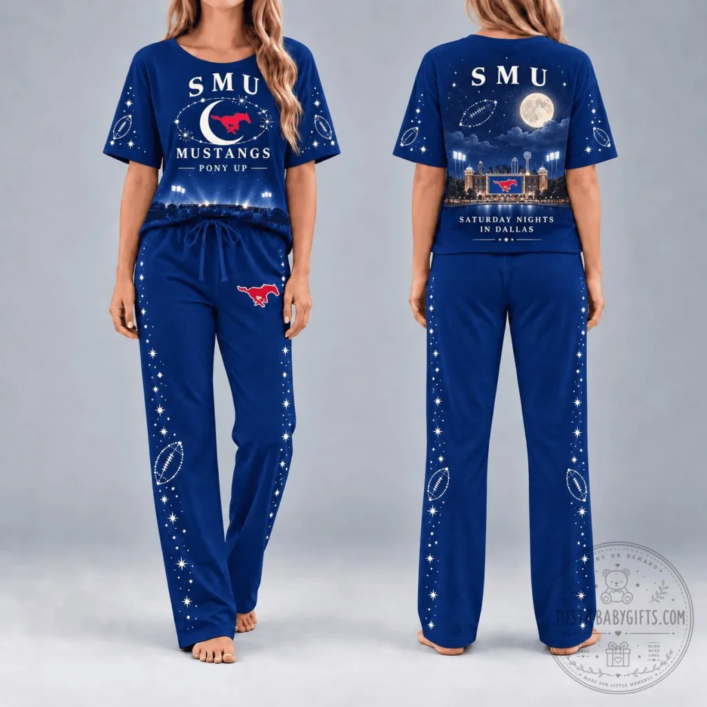 Southern Methodist University Mustangs Saturday Nights in Dallas Pajamas Set Southern Methodist University Mustangs Saturday Nights in Dallas Pajamas Set
