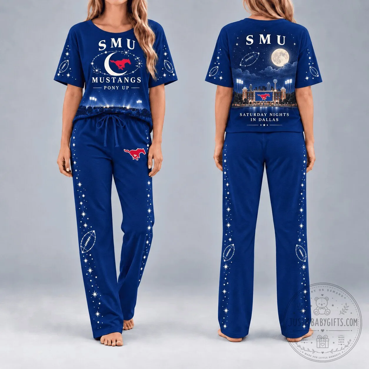 Southern Methodist University Mustangs Saturday Nights in Dallas Pajamas Set