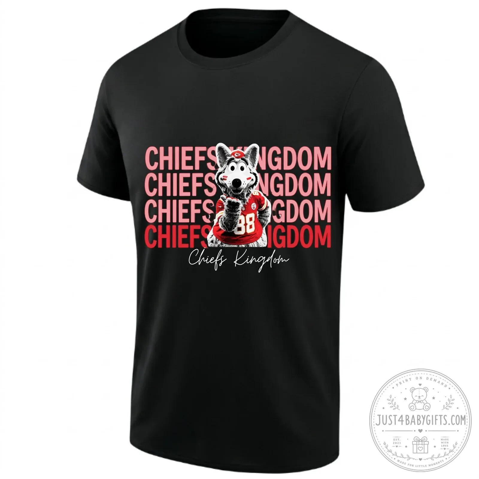 Kansas City Chiefs Kingdom KC Wolf Mascot Football Fan T-Shirt