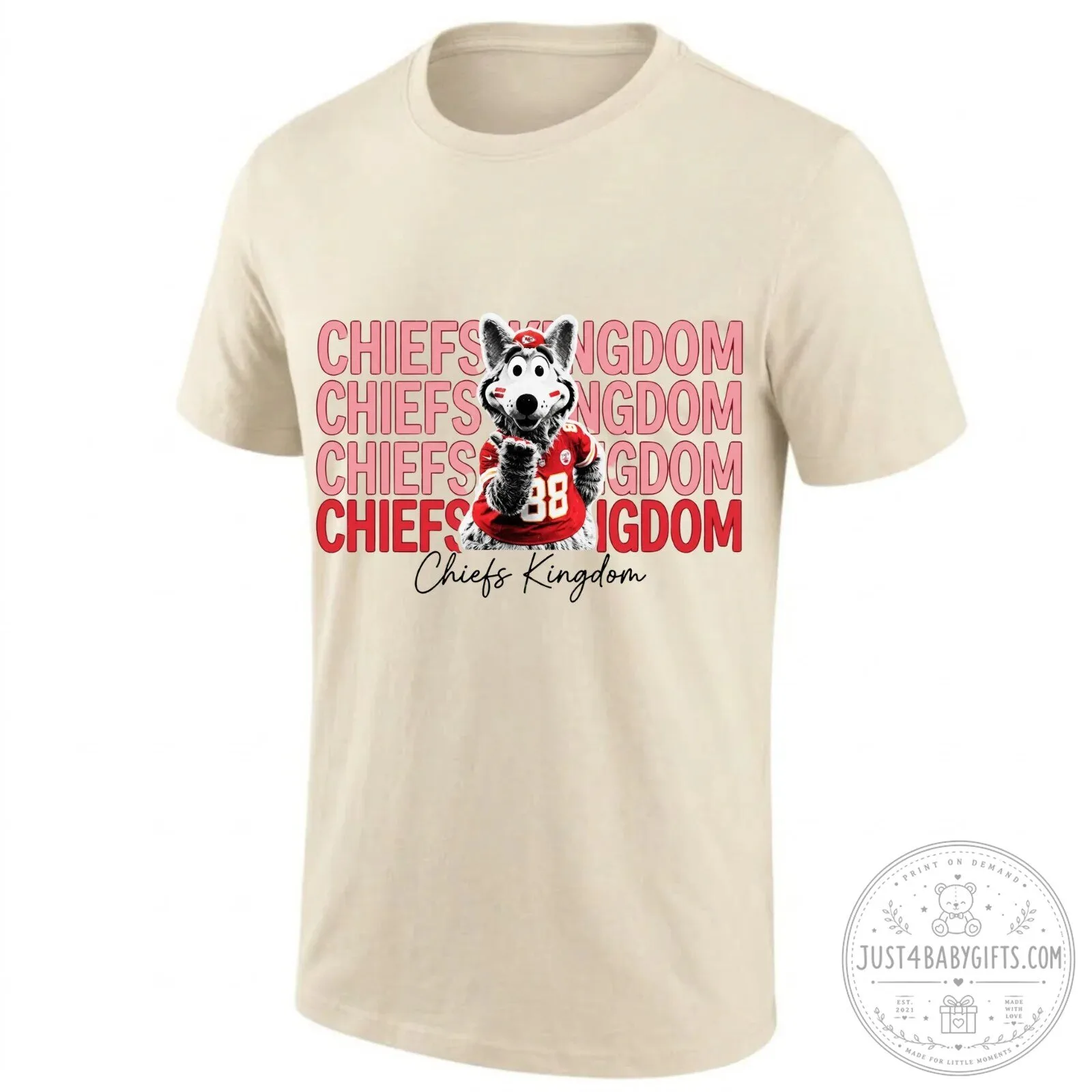 Kansas City Chiefs Kingdom KC Wolf Mascot Football Fan T-Shirt 18 Kansas City Chiefs Kingdom KC Wolf Mascot Football Fan T-Shirt