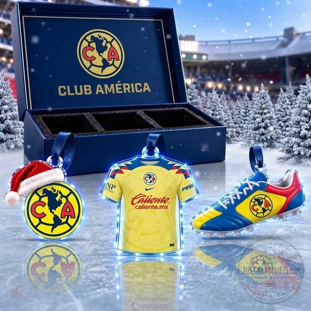 Club America Liga MX Team Full Set 3 Piece Acrylic Christmas Ornament