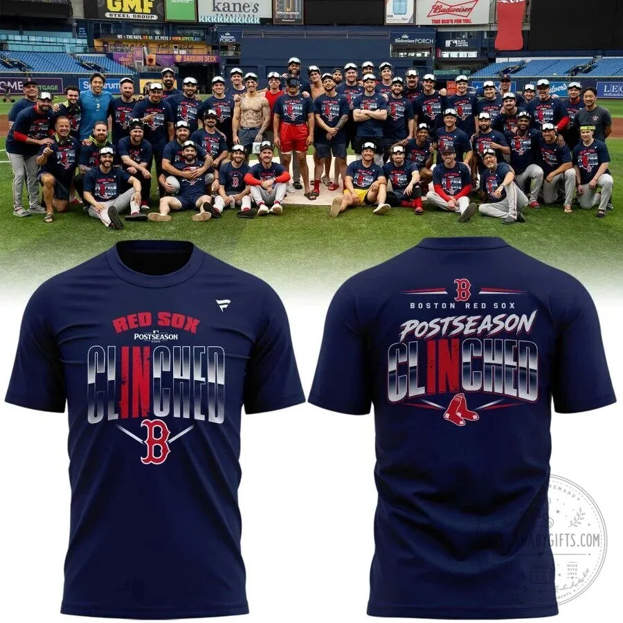 Boston Red Sox Postseason Clinched Major League Baseball T-Shirt