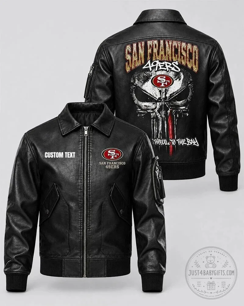 San Francisco 49ers Skull Faithful To The Bay Leather Jacket