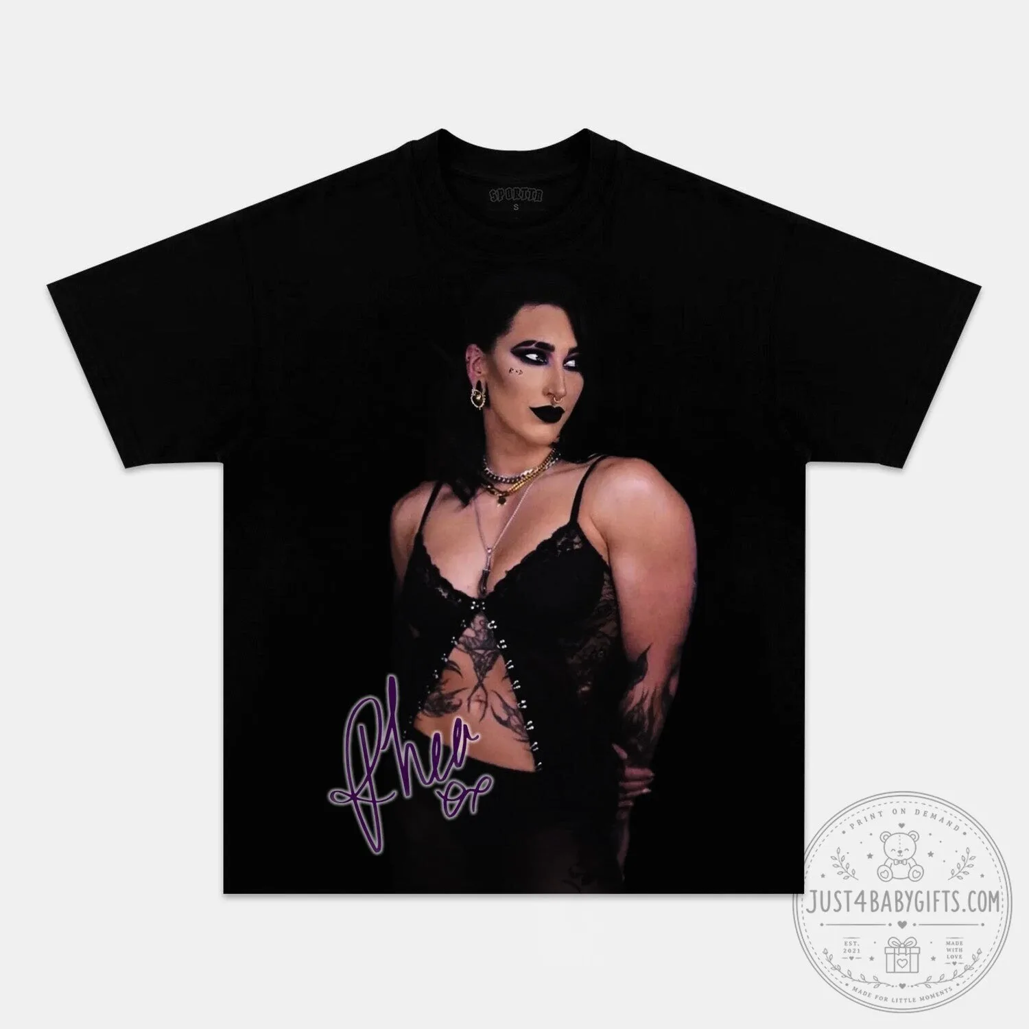 Rhea Ripley WWE Professional Wrestler Black Graphic T-Shirt