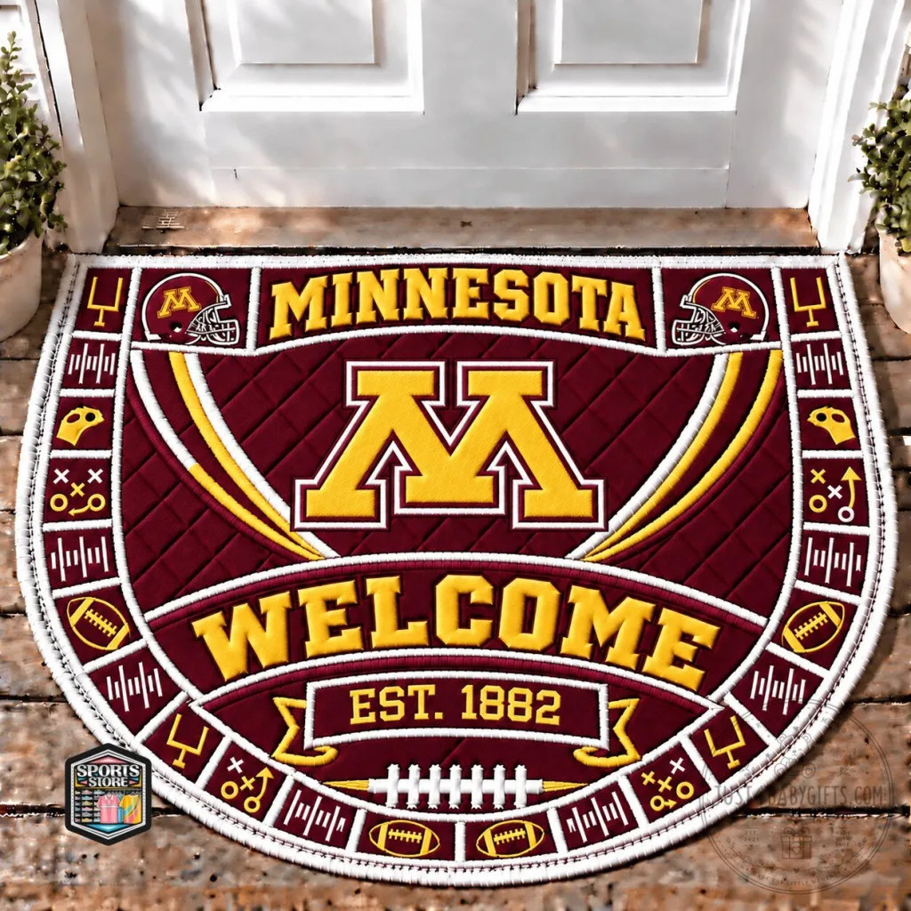 Minnesota Golden Gophers Welcome Est. 1882 Football Fan Doormat