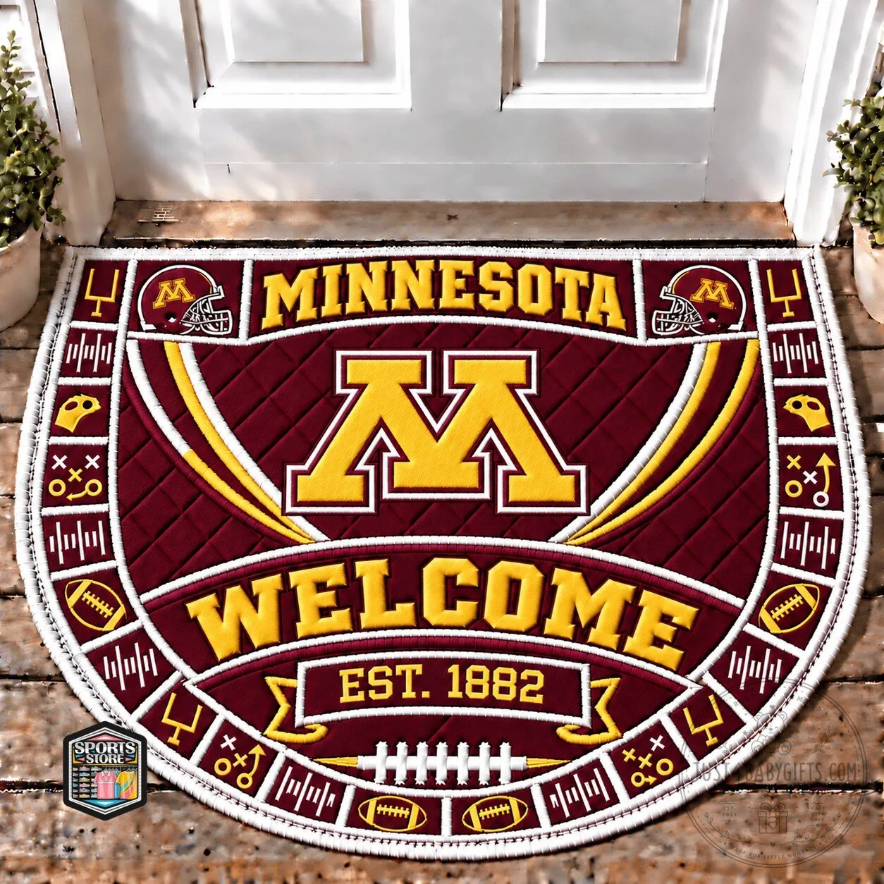 Minnesota Golden Gophers Welcome Est. 1882 Football Fan Doormat