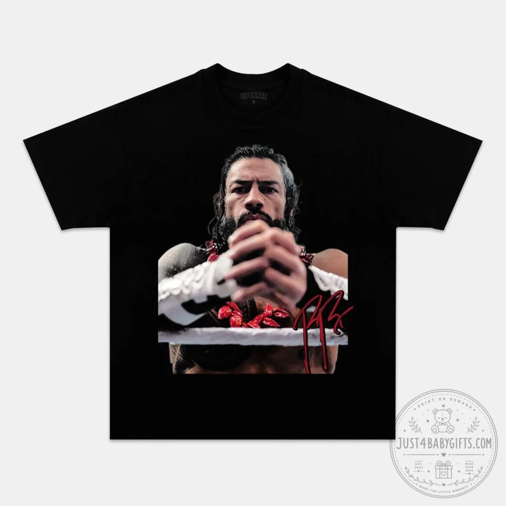 Roman Reigns WWE Professional Wrestler Black Graphic T-Shirt Roman Reigns WWE Professional Wrestler Black Graphic T-Shirt