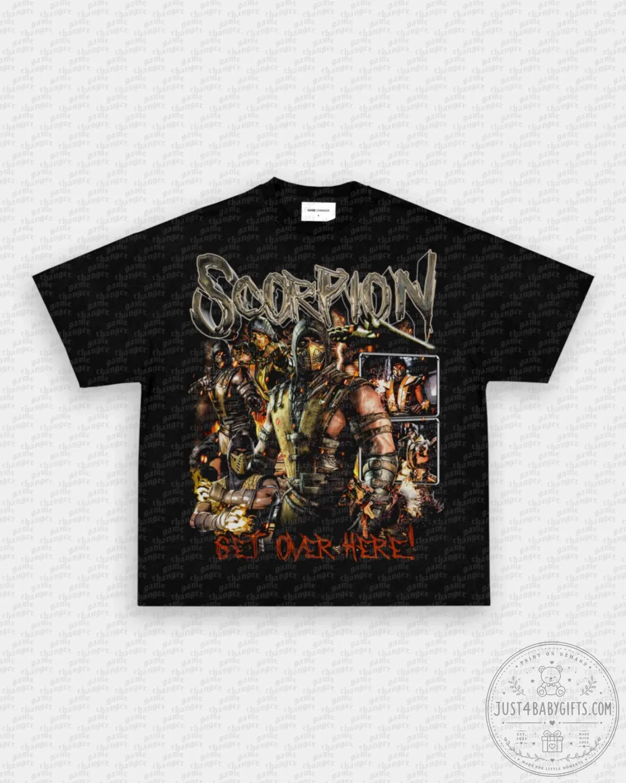 Mortal Kombat Scorpion Get Over Here! Video Game T-Shirt 1 Mortal Kombat Scorpion Get Over Here! Video Game T-Shirt