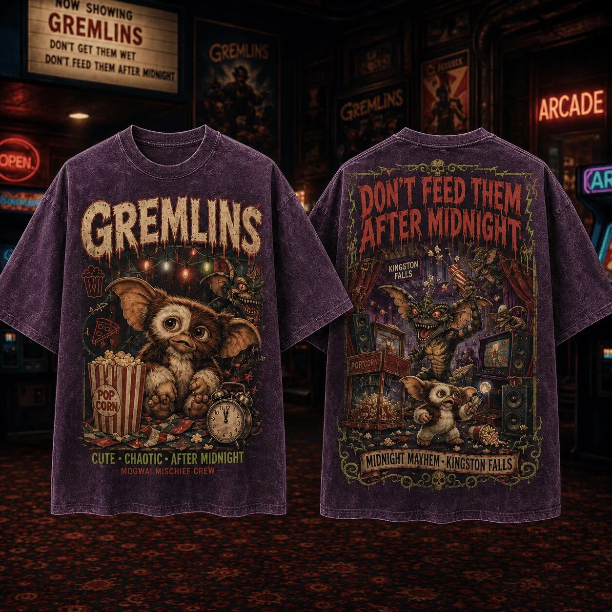 Gremlins Don't Feed Them After Midnight Gizmo Movie Poster T-Shirt