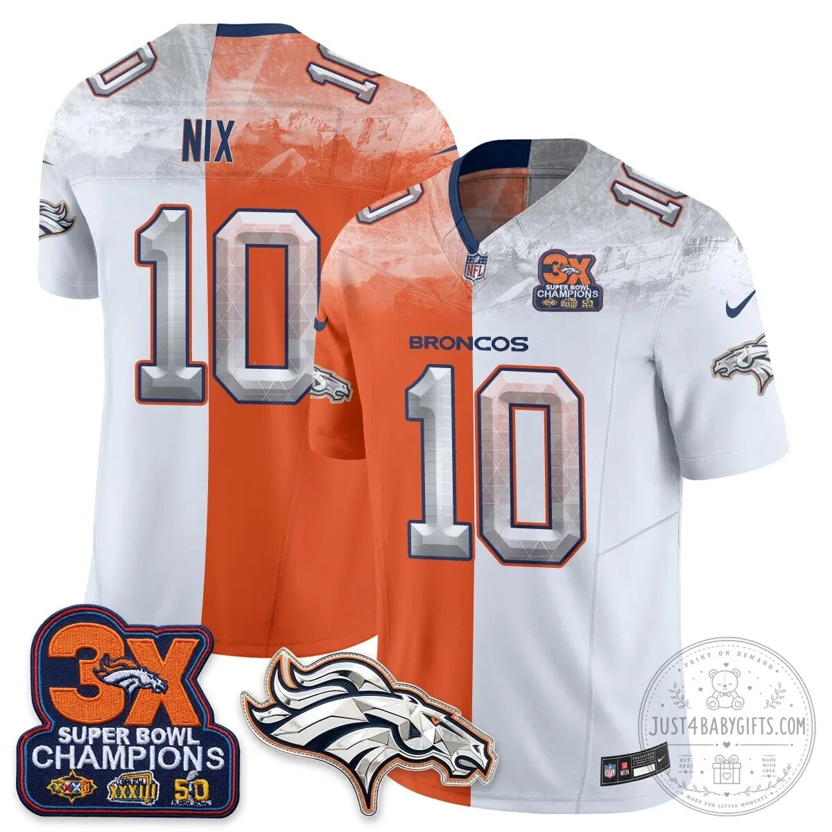 Denver Broncos Nix Super Bowl Champions Football Jersey