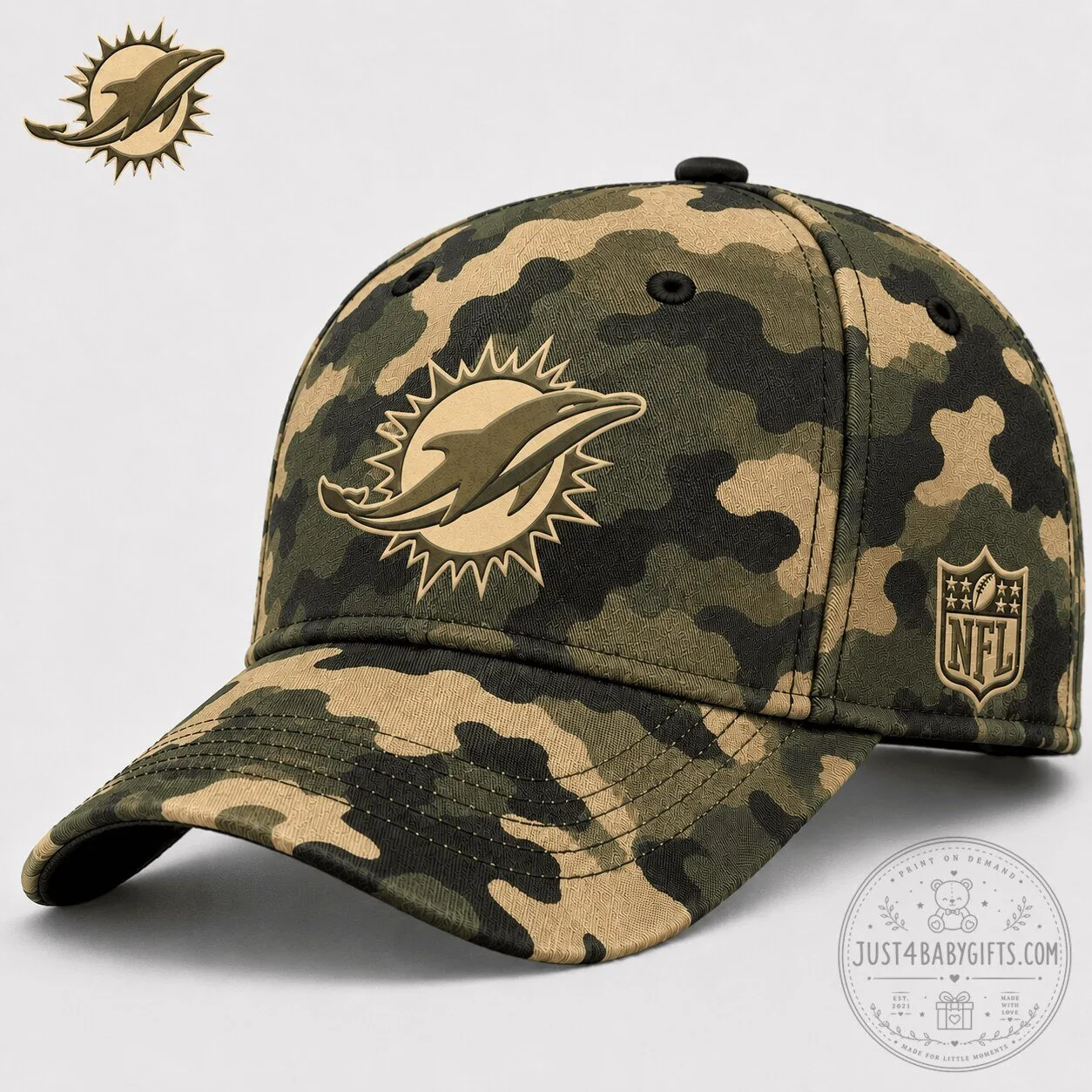 Miami Dolphins National Football League Camouflage Baseball Cap Hat
