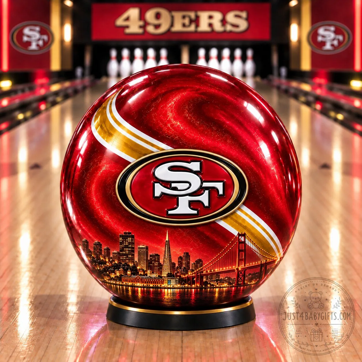 San Francisco 49ers Golden Gate City Skyline Bowling Ball
