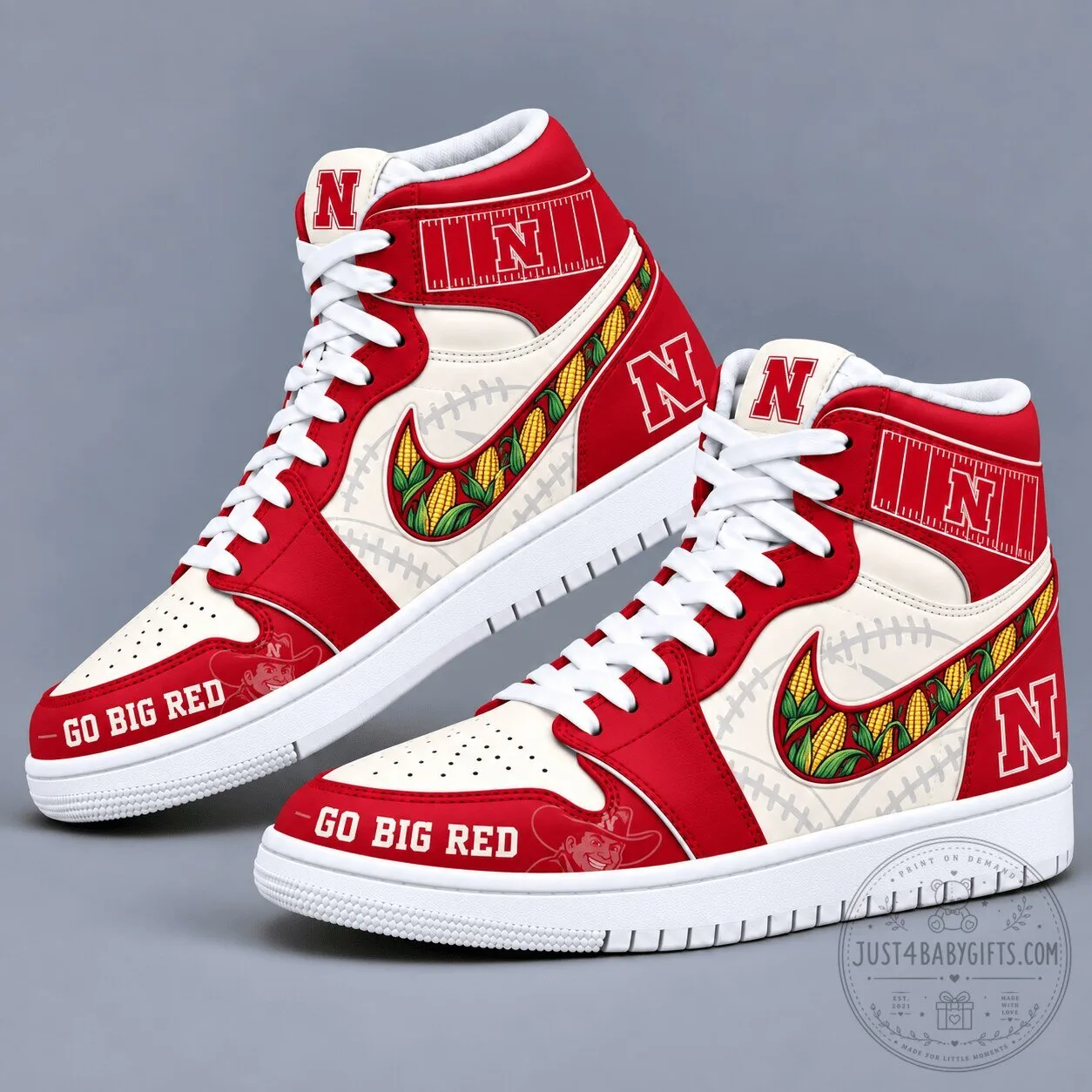Nebraska Cornhuskers Football Team Mascot High Top Shoes