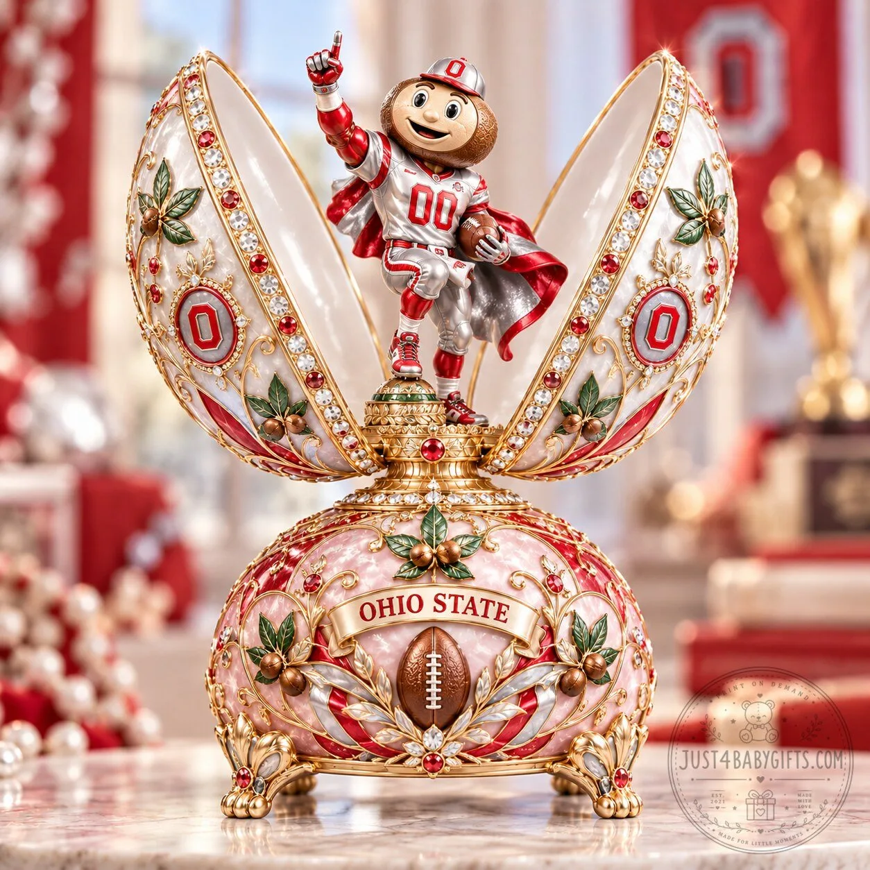 Ohio State Buckeyes Brutus Buckeye Fabergé-Style Musical Figurine