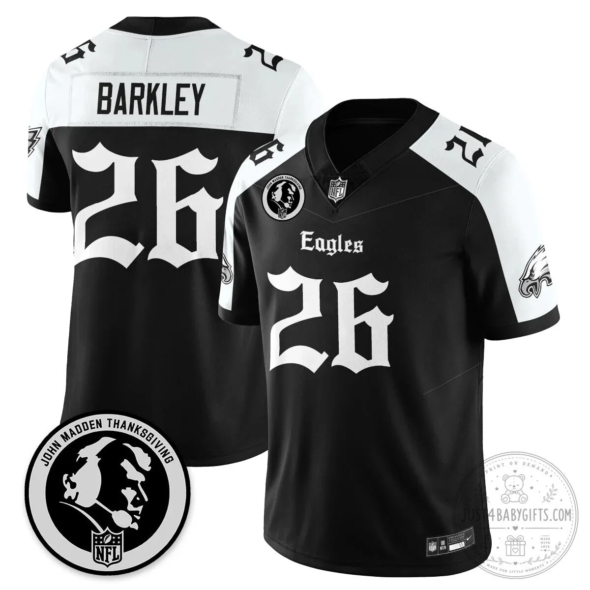 Saquon Barkley Philadelphia Eagles Jersey for Thanksgiving by John Madden