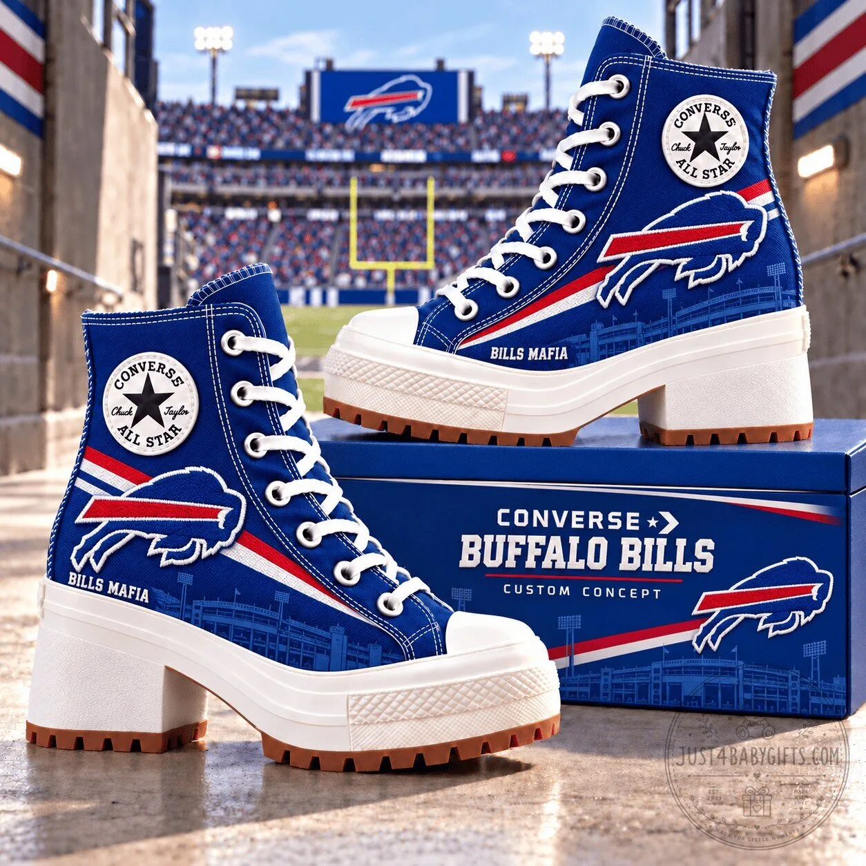 Buffalo Bills Mafia Women's Heeled High-Top Converse Sneakers
