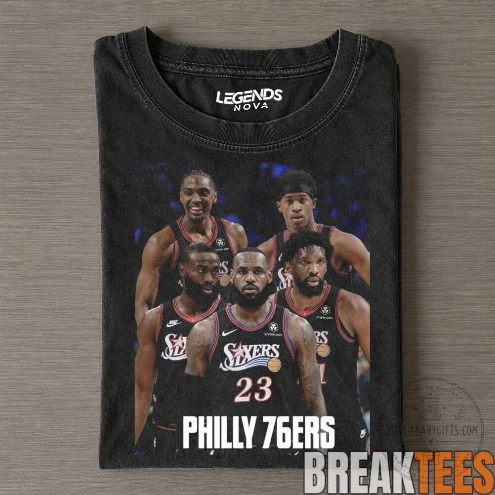 Philadelphia 76ers Basketball Team Legends Nova Graphic T-Shirt