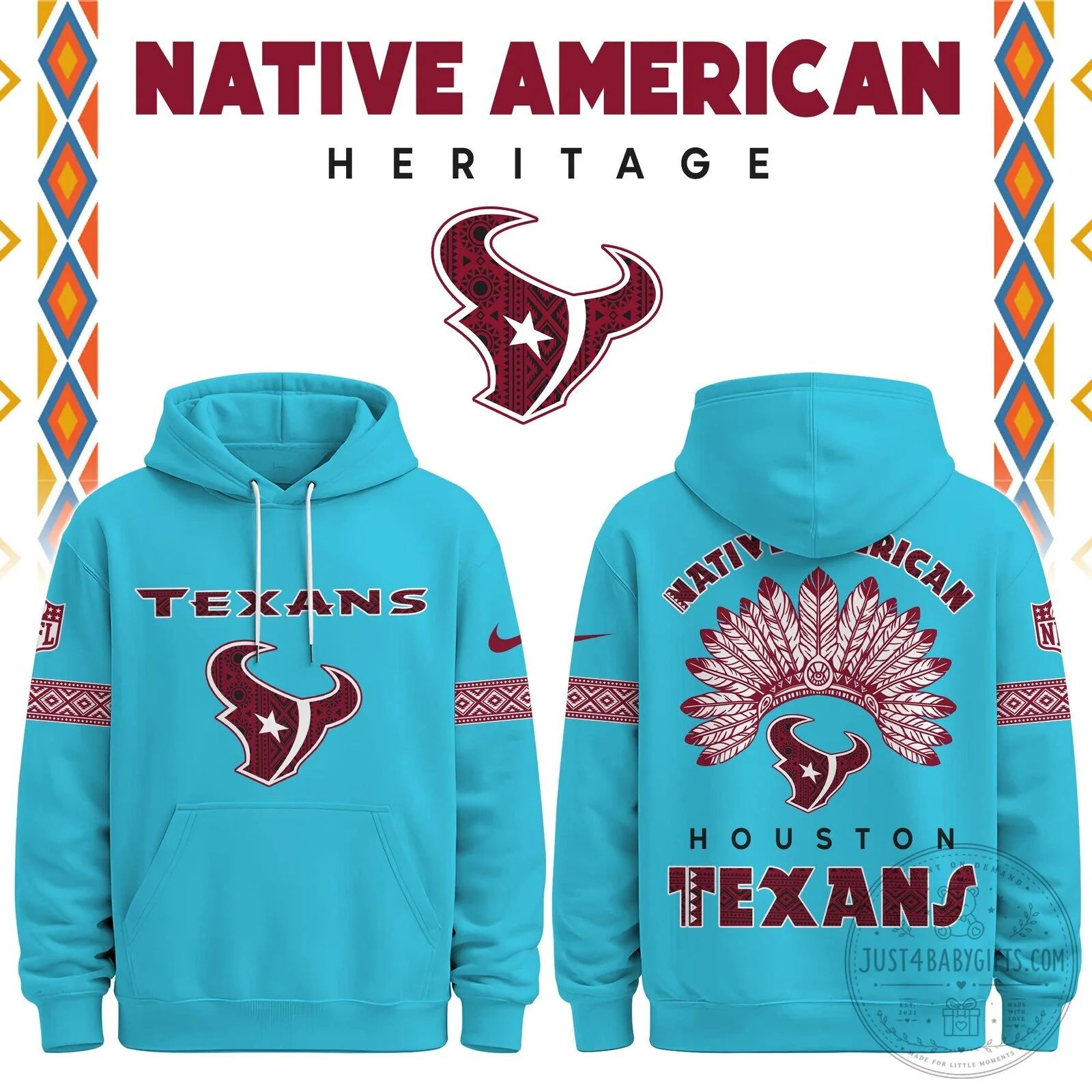 Houston Texans Native American Heritage Pullover Hoodie