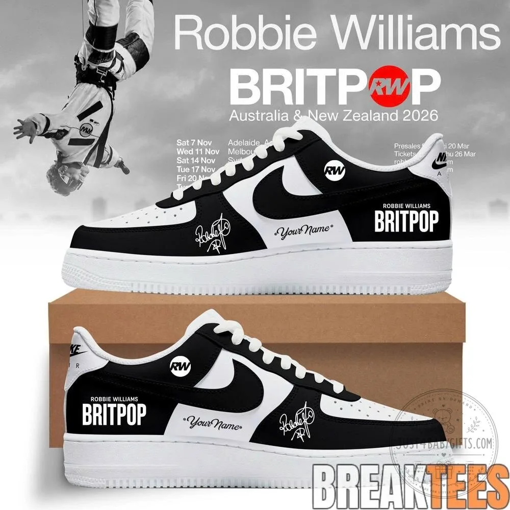 Robbie Williams Britpop Australia New Zealand 2026 Tour Custom Shoes