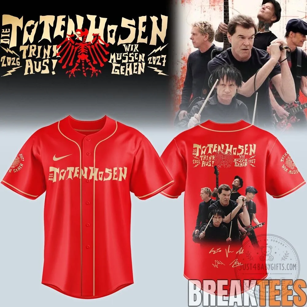 Die Toten Hosen Trink Aus Wir Mussen Gehen Tour Baseball Jersey