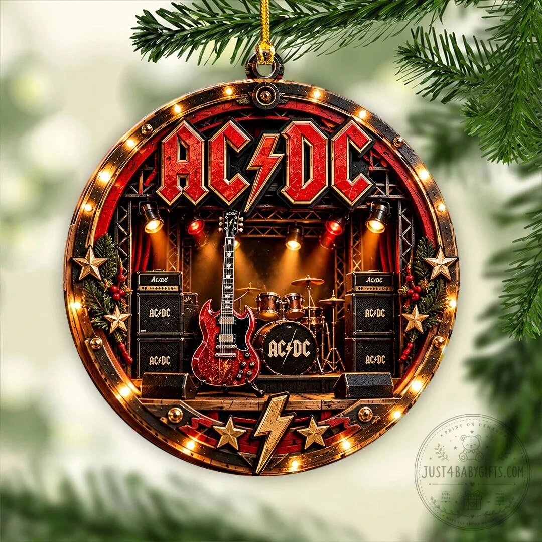 AC/DC Rock Band Concert Stage Christmas Tree Ornament