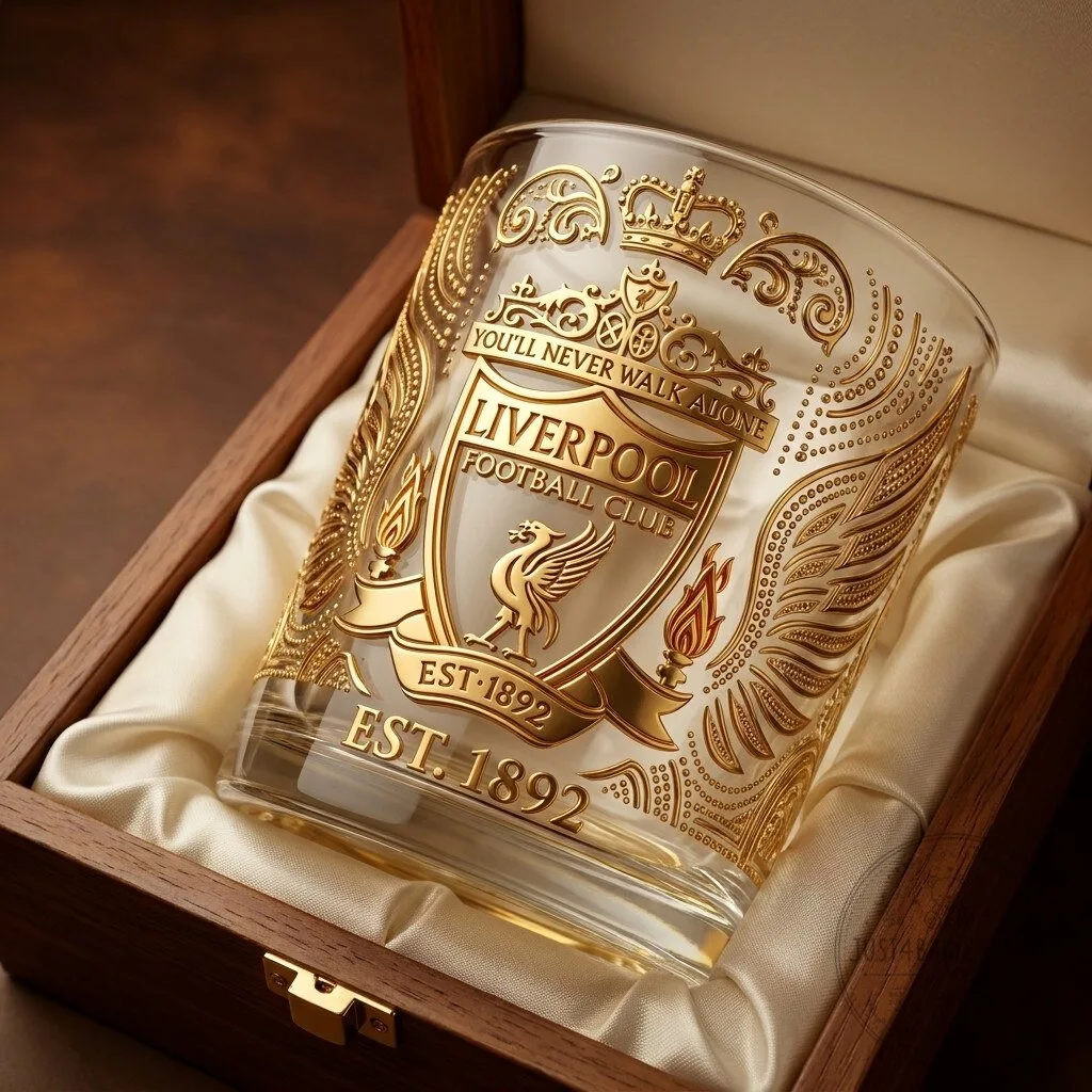 Liverpool Football Club You'll Never Walk Alone Gold Edition Drinking Glass