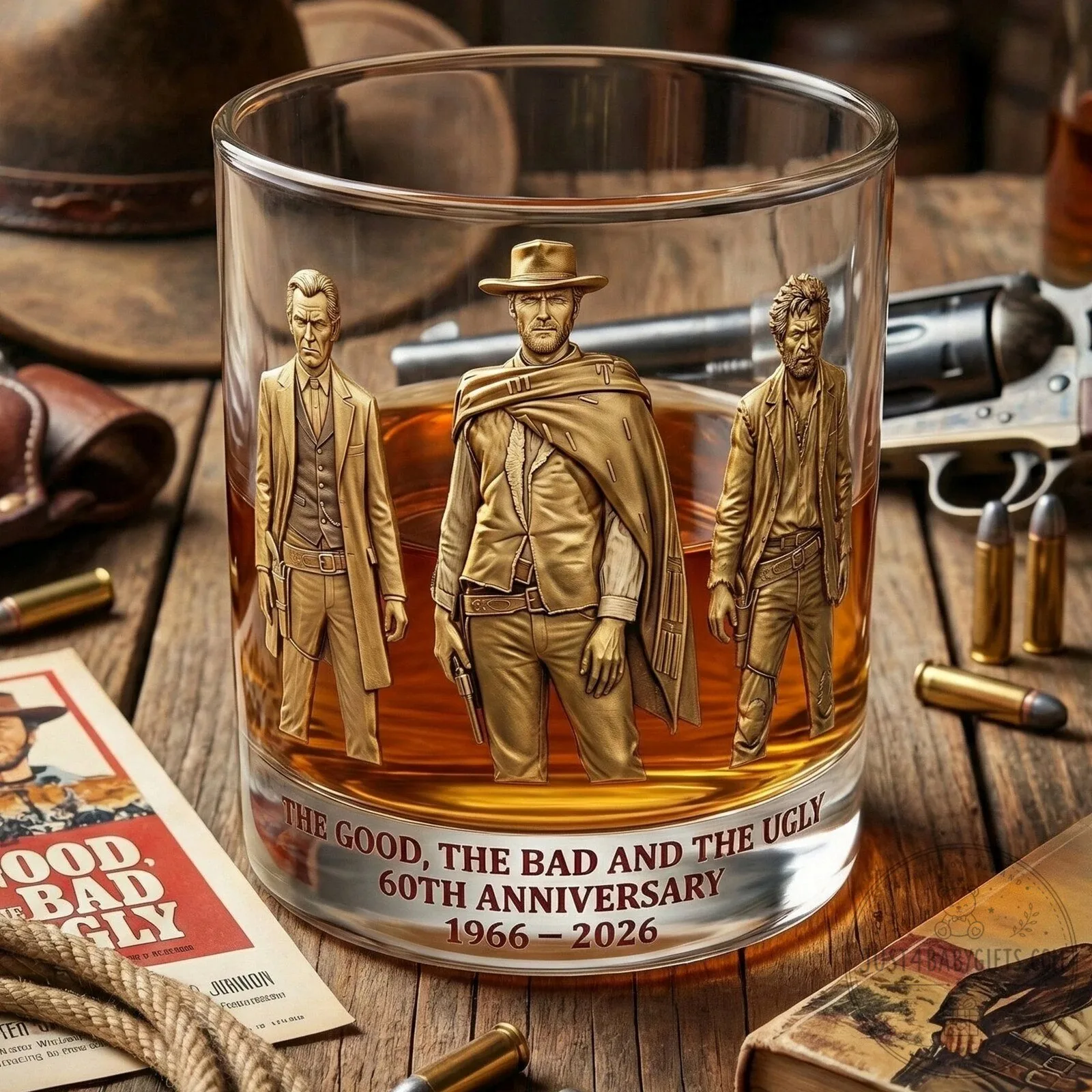 The Good, The Bad and The Ugly 60th Anniversary Western Movie Drinking Glass