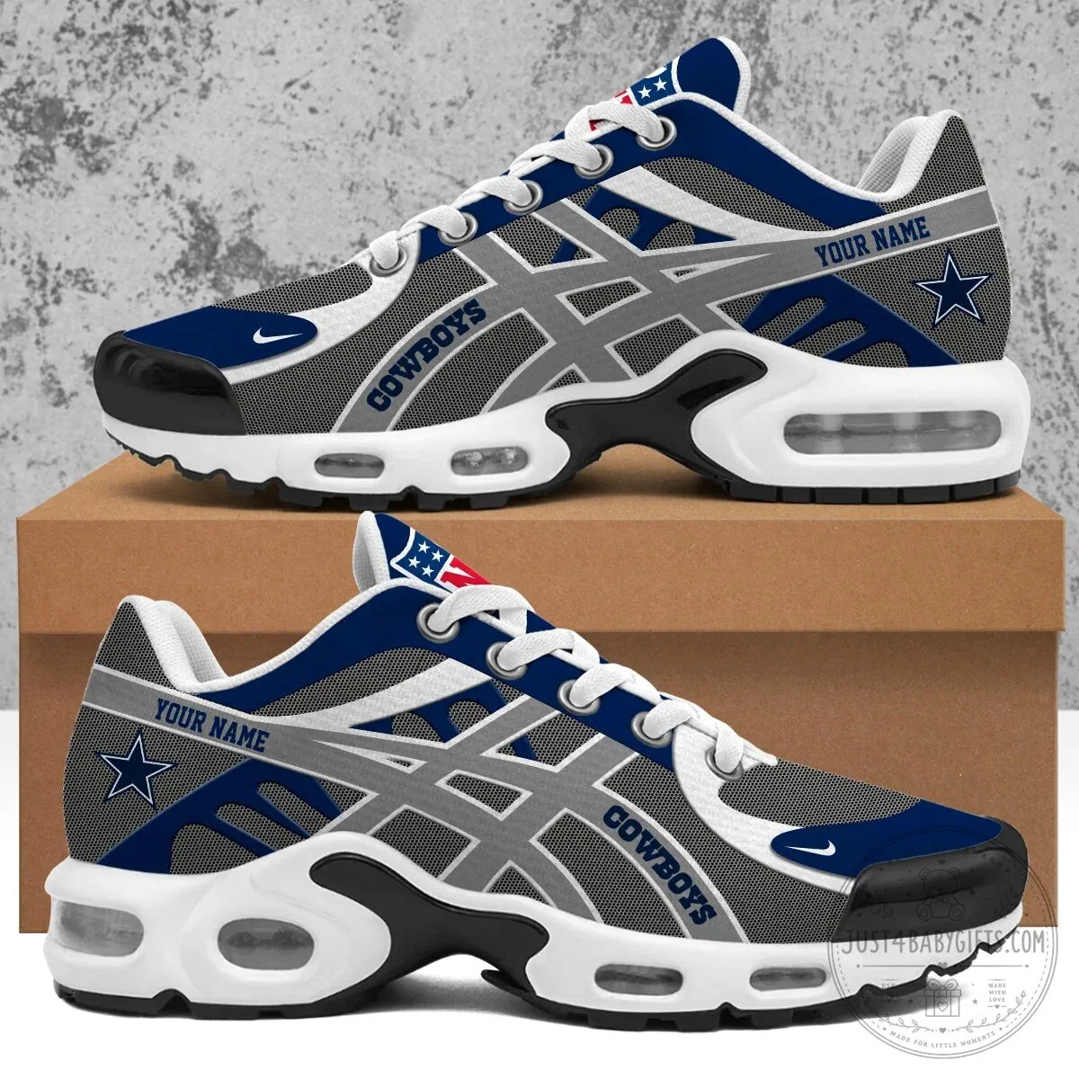Custom Dallas Cowboys Running Shoes in Air Max Design