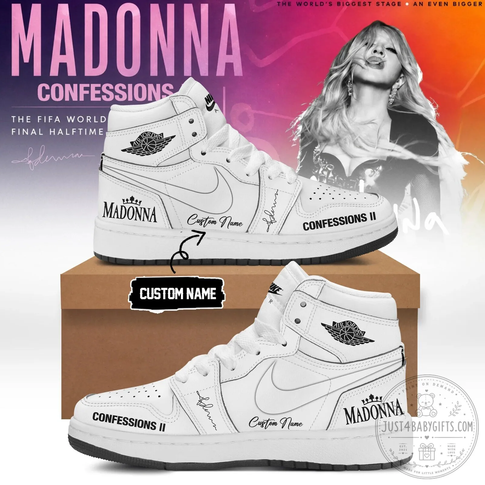 Madonna Confessions II High-Top Custom Name Sneakers