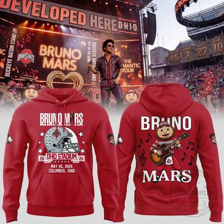 Ohio State Football Bruno Mars The Romantic Tour Ohio Stadium Hoodie