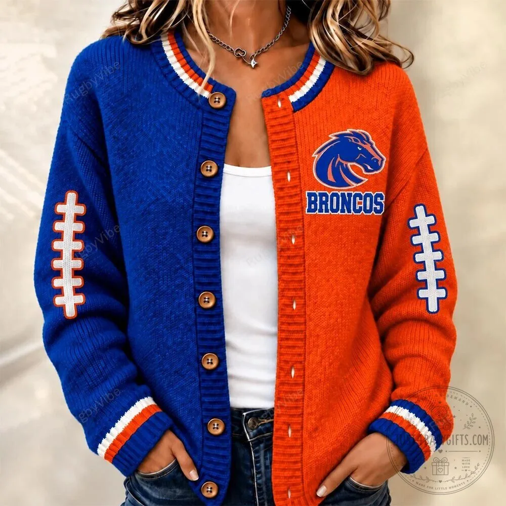 Boise State Broncos Football Team Cardigan Sweater
