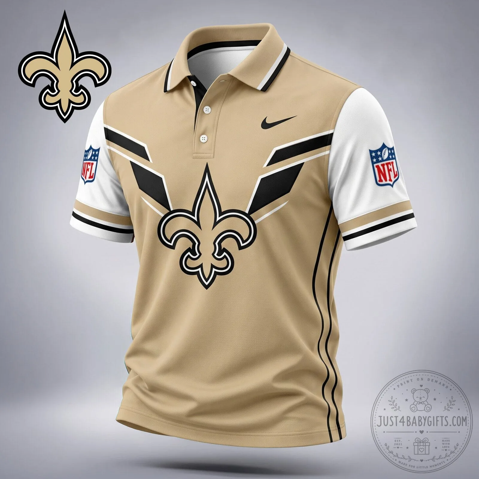 New Orleans Saints NFL Football Team Fan Polo Shirt for Men