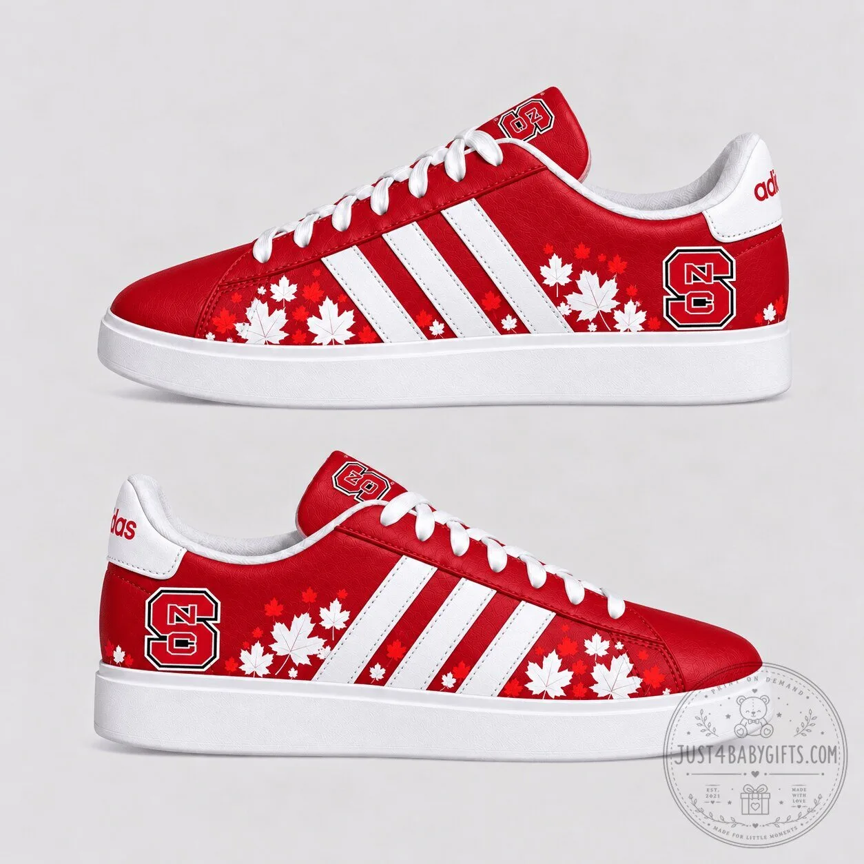 North Carolina State Wolfpack Maple Leaf Red Sneakers