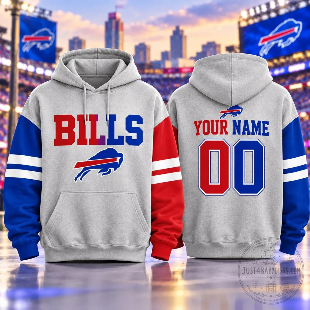 Buffalo Bills NFL Football Team Colorblock Varsity Hoodie Buffalo Bills NFL Football Team Colorblock Varsity Hoodie