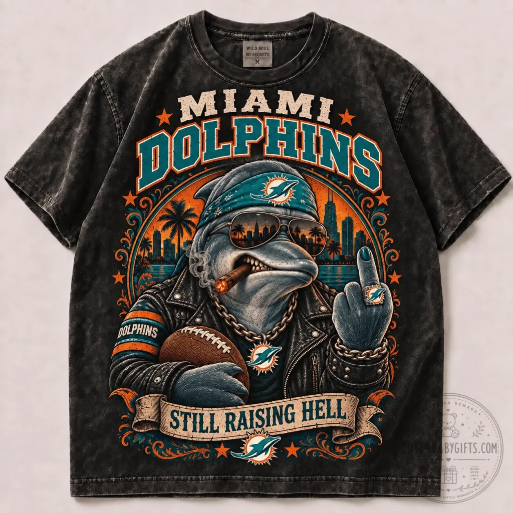 Miami Dolphins Still Raising Hell Vintage 1D Fan T-Shirt Miami Dolphins Still Raising Hell Vintage 1D Fan T-Shirt